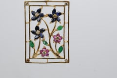 pendant with fancy colored diamonds rubies emeralds sapphires crafted in 14k