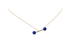 LAPIS LAZULI  Diamond Yellow Gold Pendant