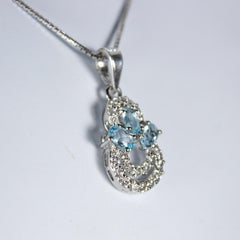 Pendant with Natural Aquamarine Gemstones