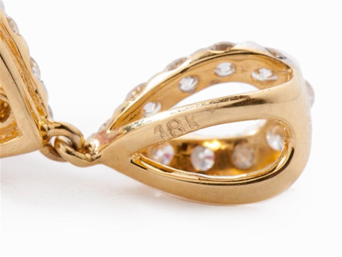 Modern Pendant with Ruby Drop and Diamond, 18 Karat Yellow Gold