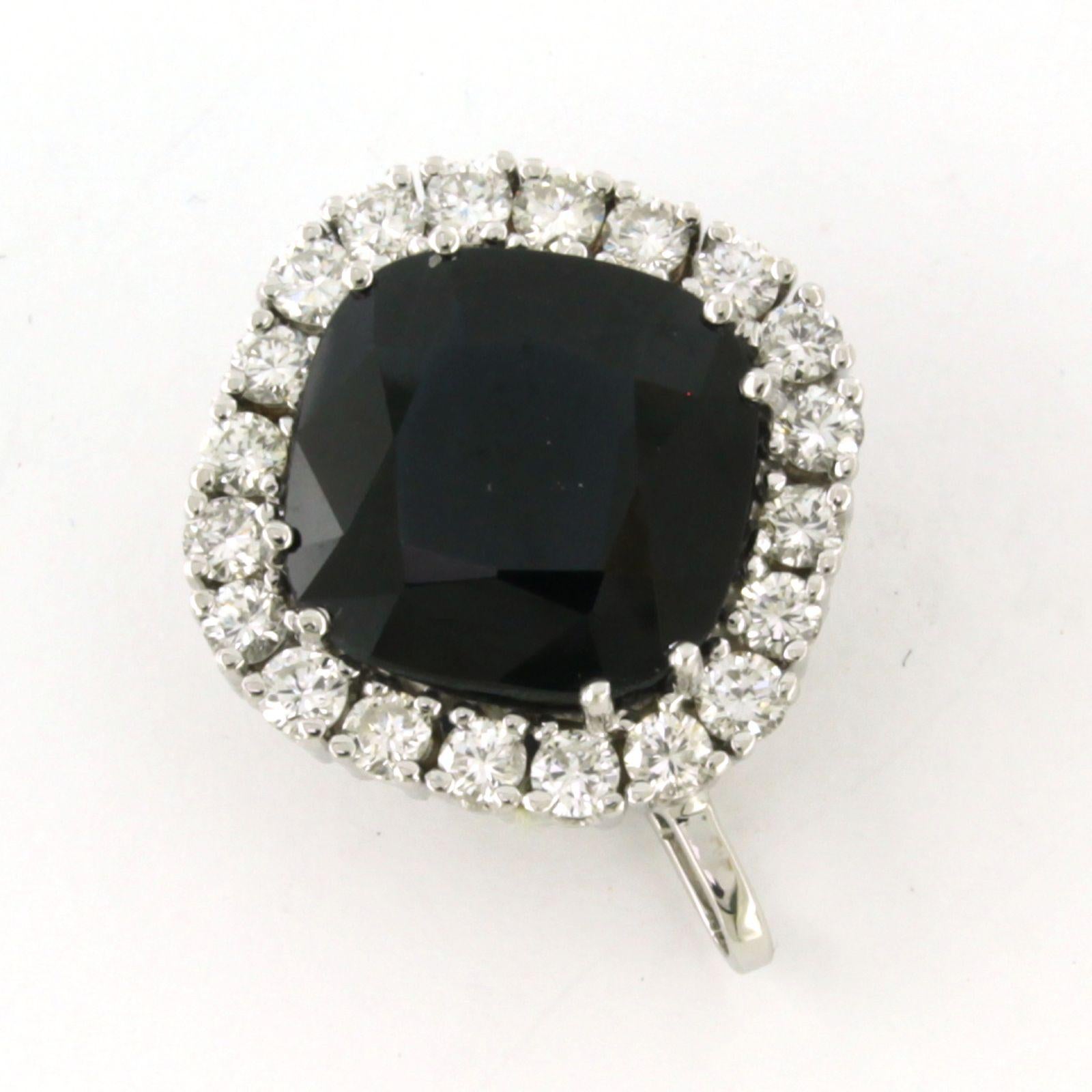 Taglio brillante Pendant with sapphire up to 9.00ct and brilliant cut diamonds 1.60ct 14k gold in vendita