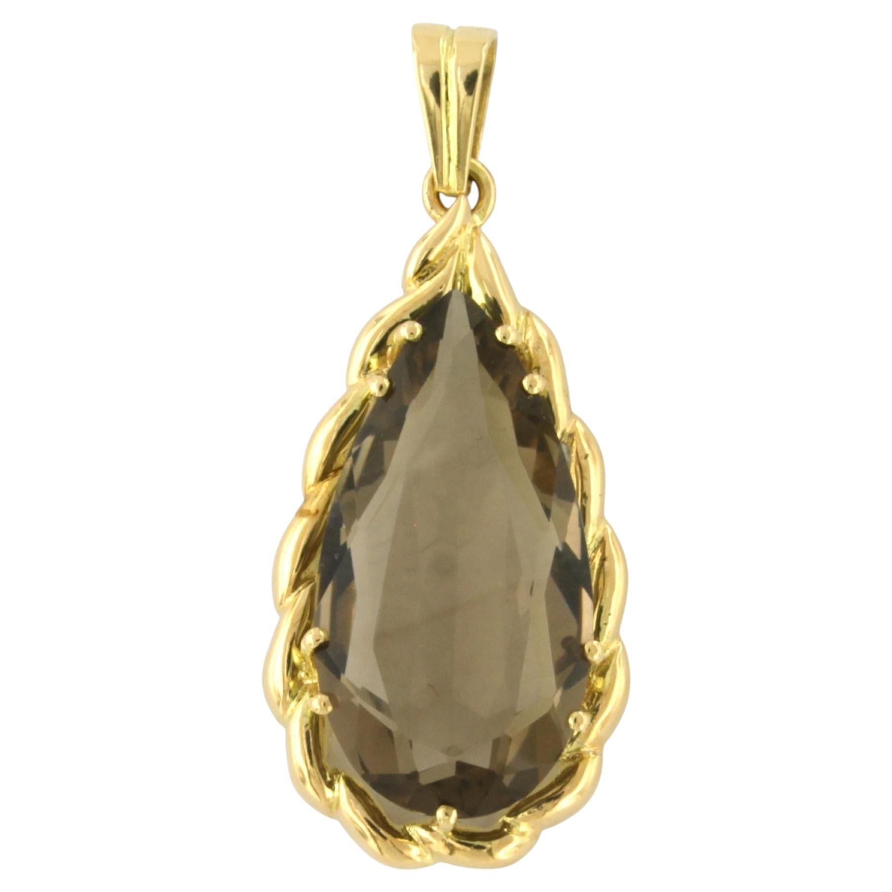 Pendant with smokey topaz up to 5.00ct 18k gold 8.5 grams