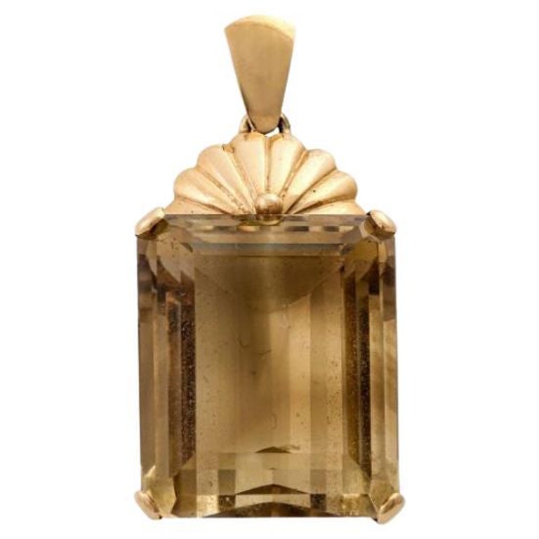 Pendant with Smoky Quartz, Decoratively Designed For Sale at 1stDibs
