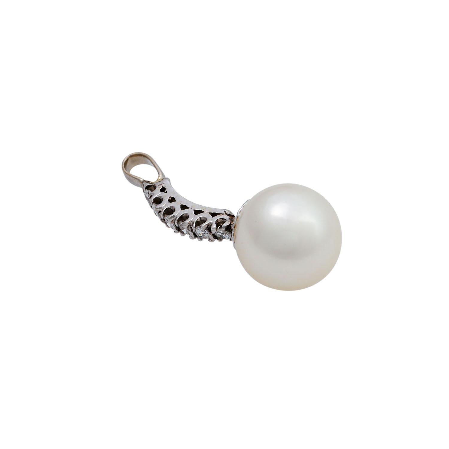 Uncut Pendant with South Sea Pearl and Diamonds For Sale