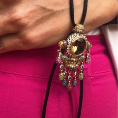 Ciondolo Zorab Quarzo Fumè e pietre colorate