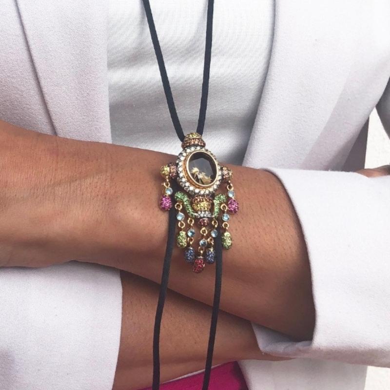 Women's or Men's Pendant Zorab Smoky Quartz and color stones For Sale