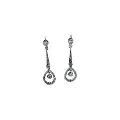 Pendants Diamonds Earrings, Natural Clarity VVS1/VVS2, Color G, 1.35 Carat