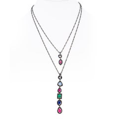 Pendants in Precious Stones and Black Diamonds from d'Avossa Rainbow Collection