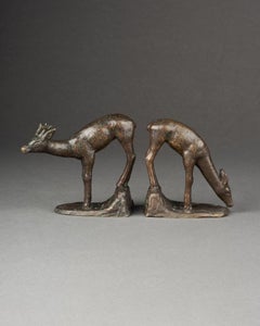 Pendants of early XXth c. Deer and Bucktail patinated bronzes