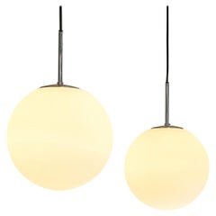 Pendants with White Glass Spheres