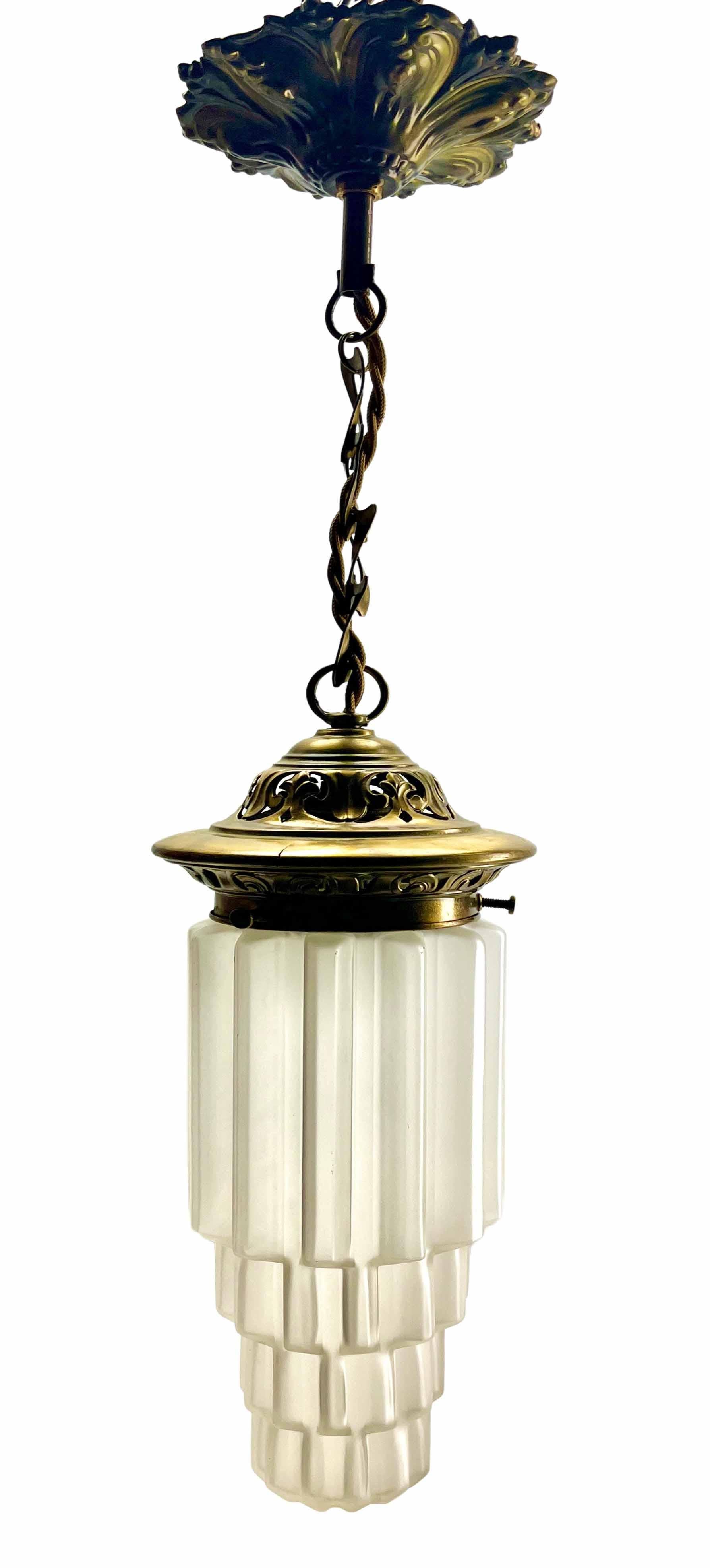 Pendent Chandelier Attributed to Scailmont Belgium, 1920s For Sale 5