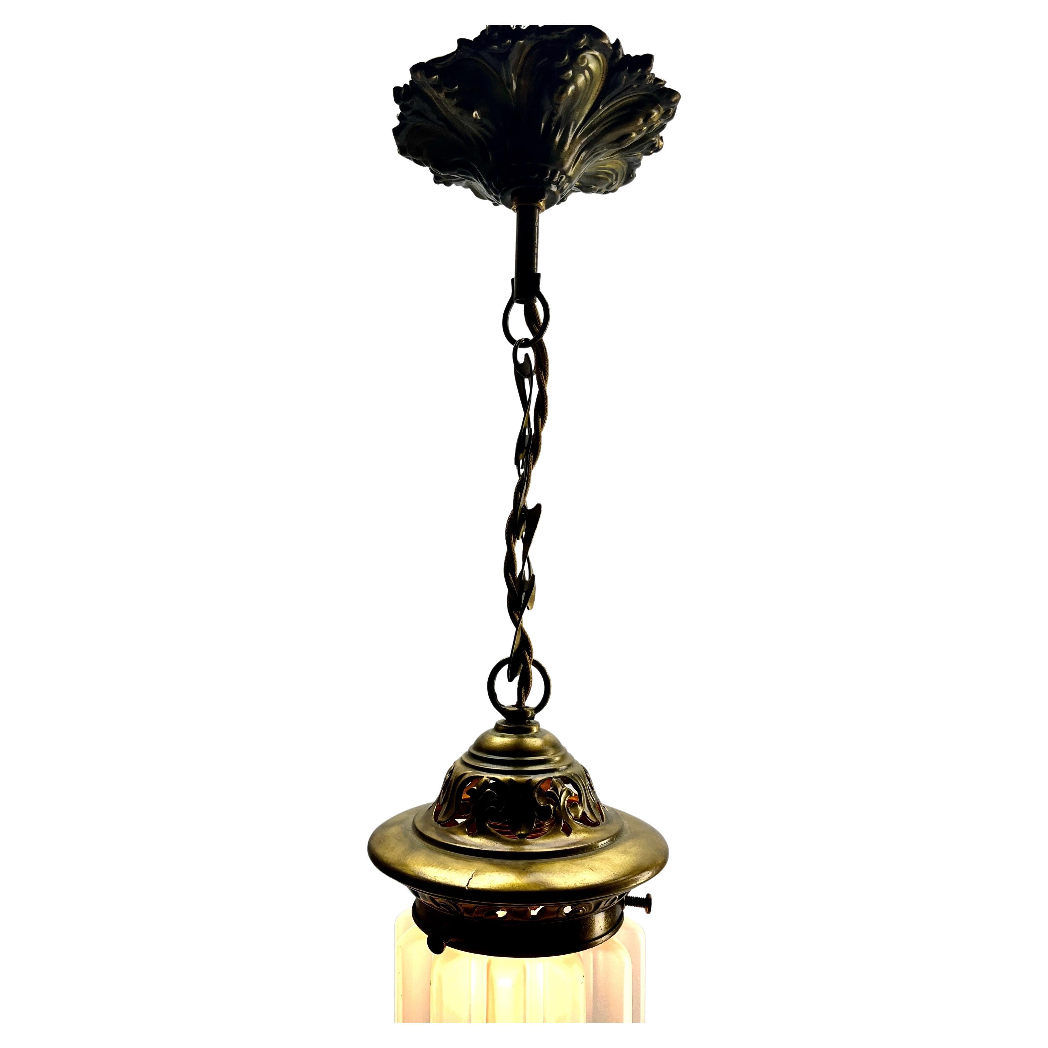 Machine-Made Pendent Chandelier Attributed to Scailmont Belgium, 1920s For Sale