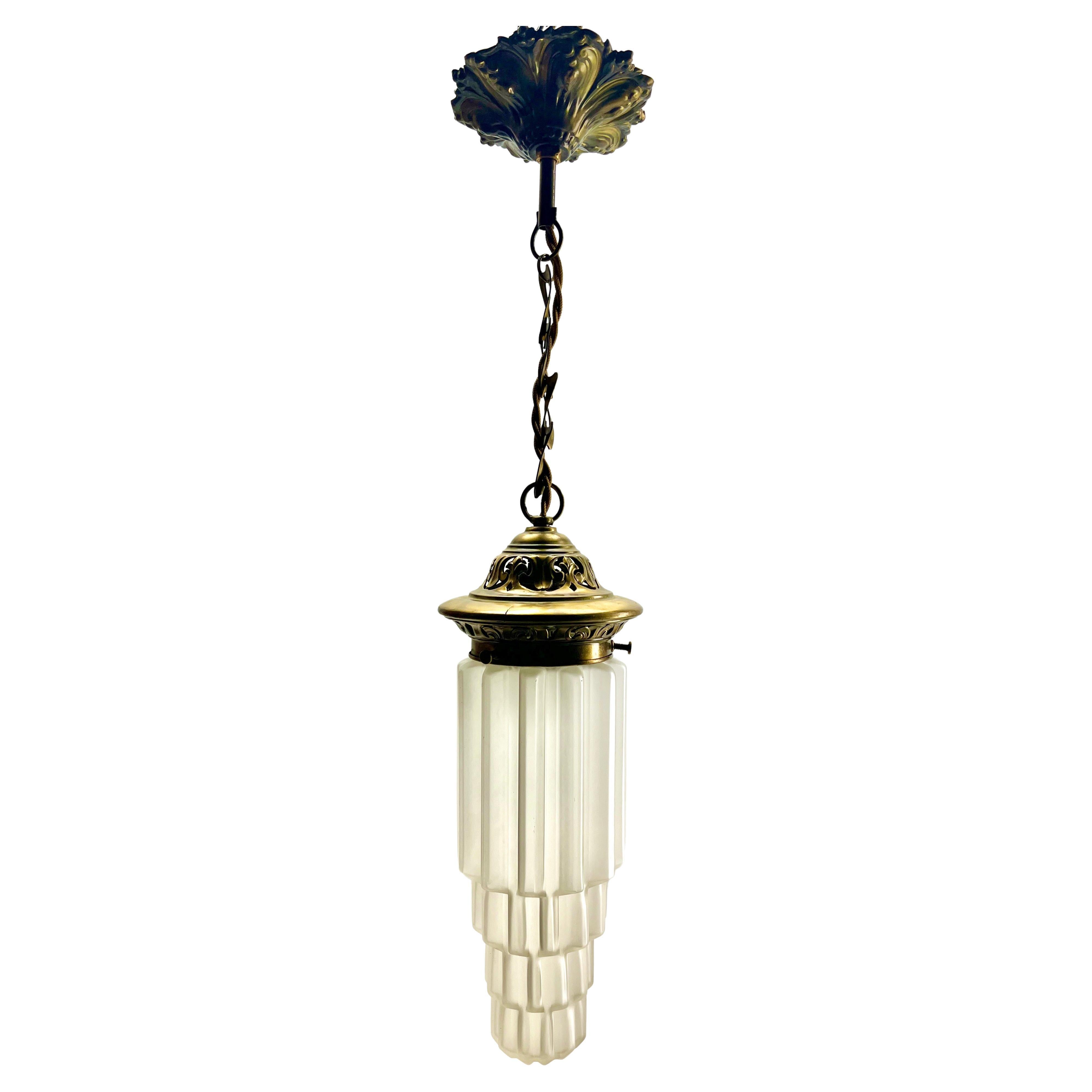 Pendent Chandelier Attributed to Scailmont Belgium, 1920s For Sale