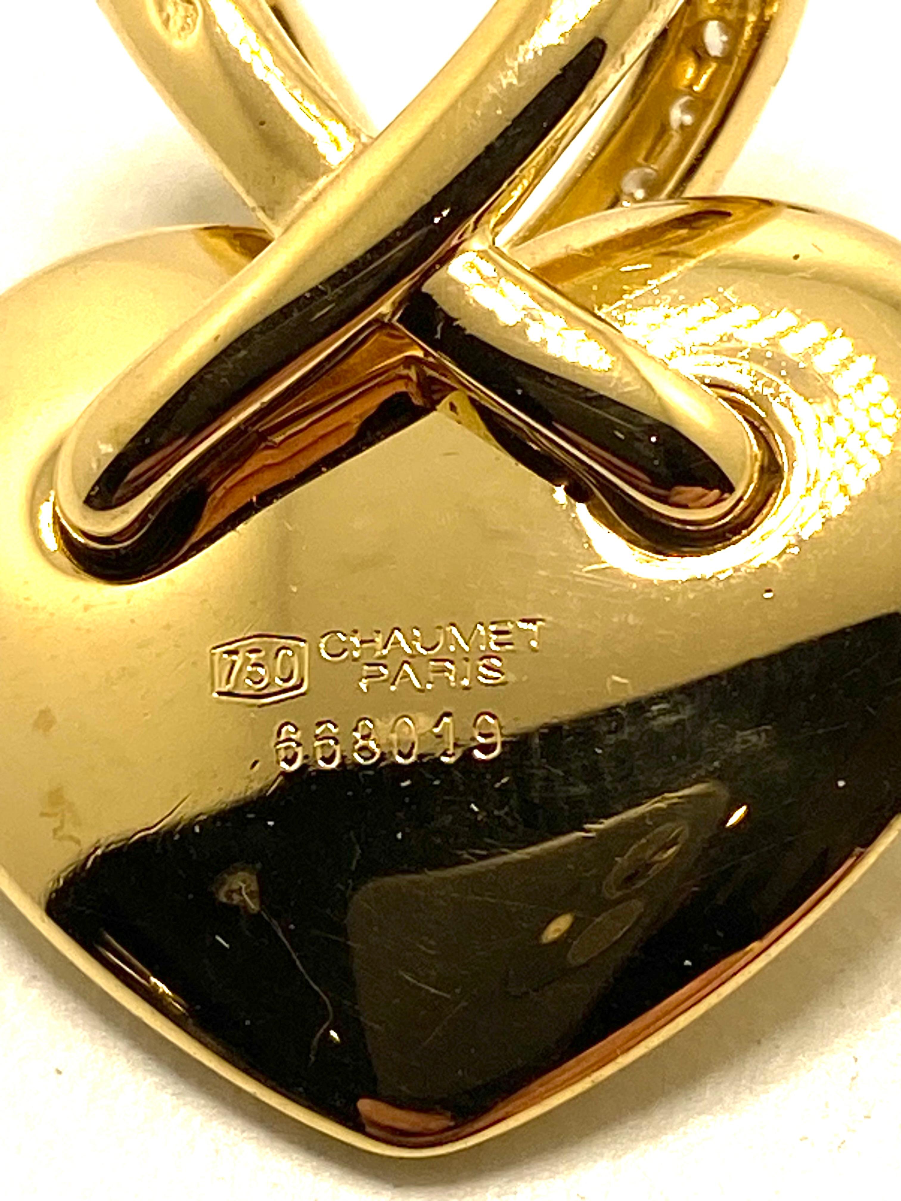 Chaumet Heart gold and Diamonds pendant For Sale 1