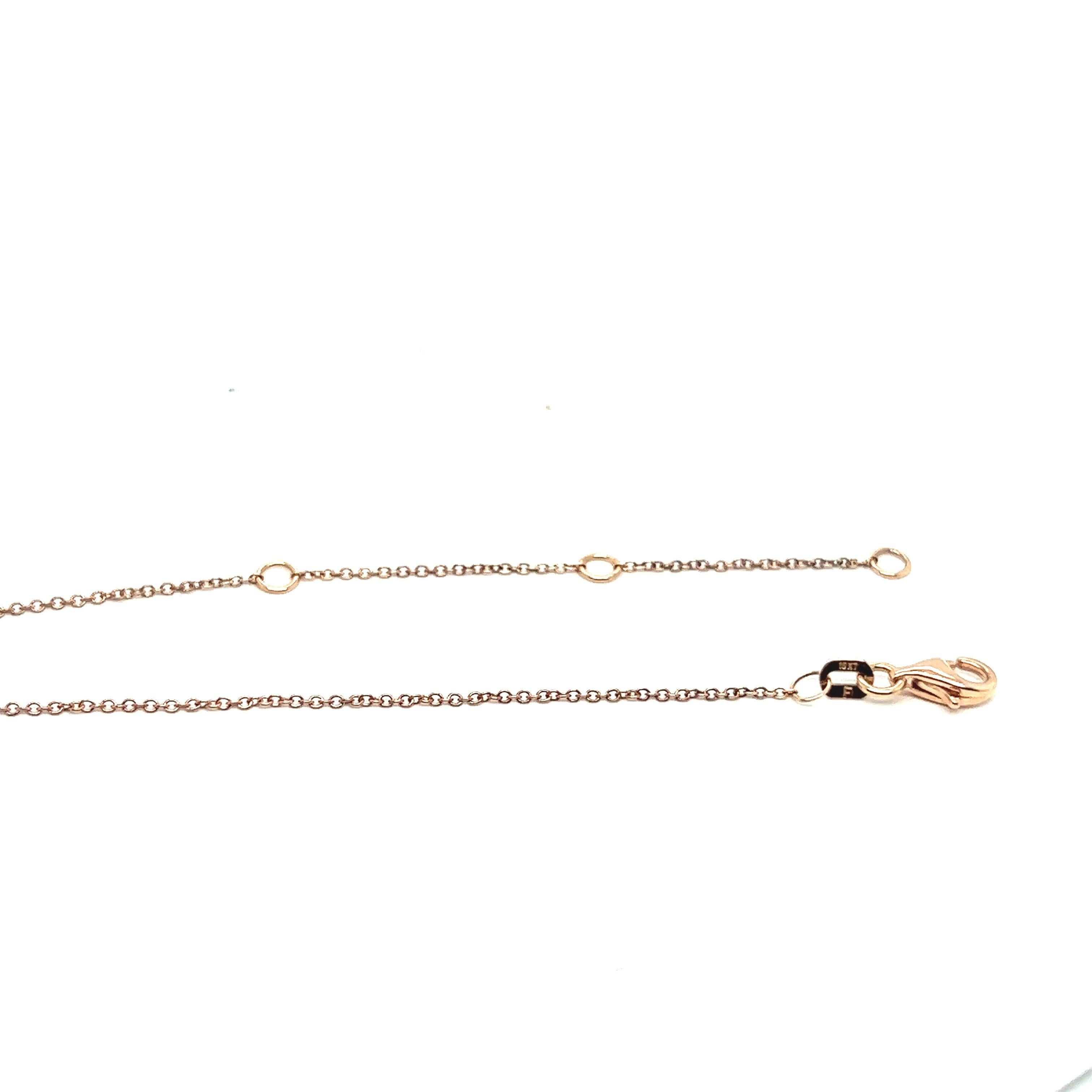 Modern Pendent Cross Necklace Shape Diamond Pink Gold For Sale