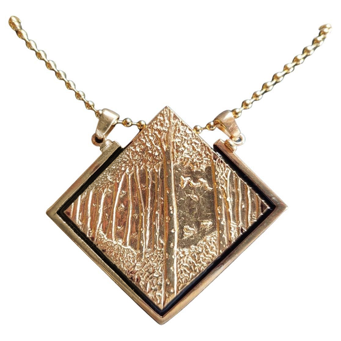 Ciondolo, Into the Woods, Oro, Argento, Regalo unico, Fatto a mano, Italia