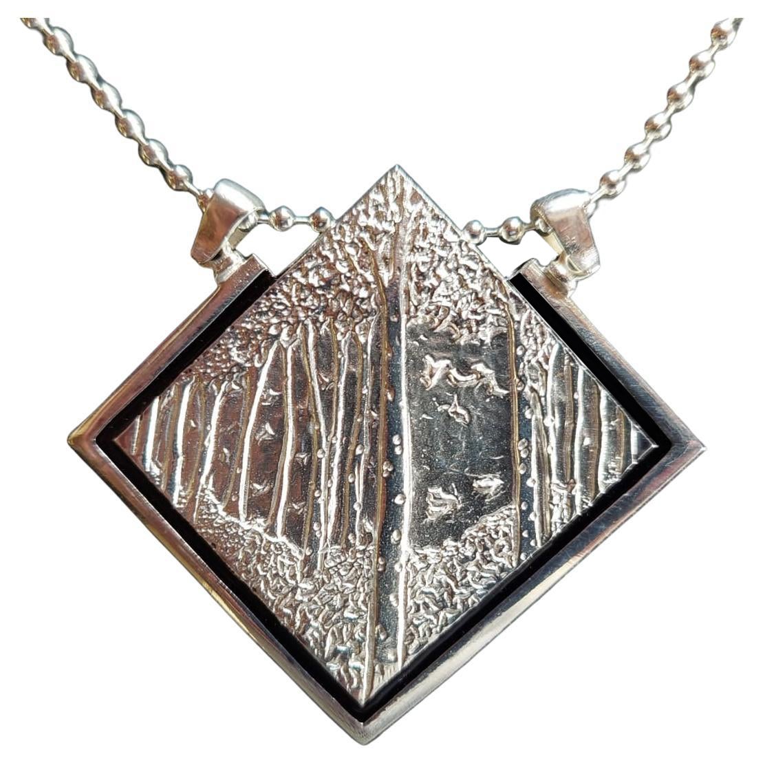 Ciondolo, Into the Woods, Argento 925, Regalo di lusso, Fatto a mano, Italia in vendita