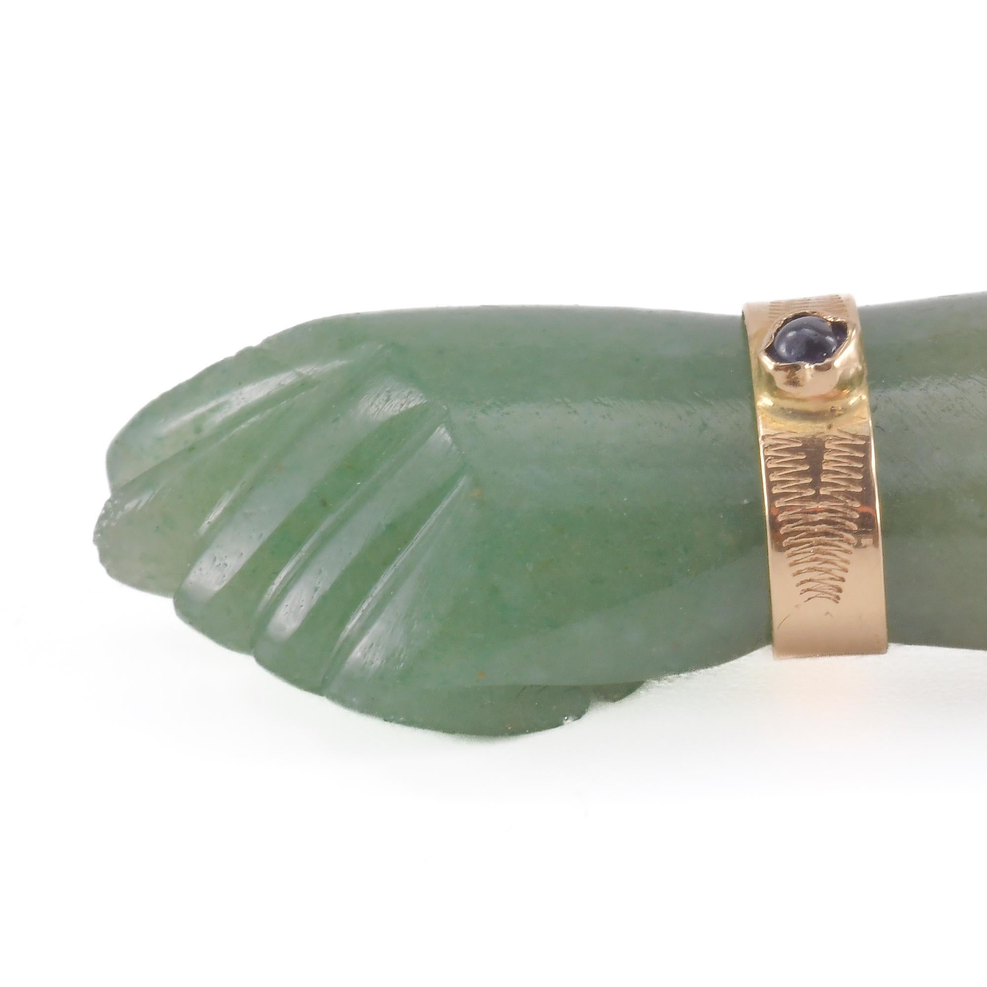Women's or Men's Rose gold and Avventurine Quartz pendant in the shape of Manu Fica For Sale