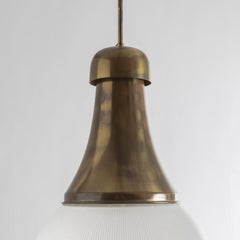 Glass and brass pendant by O-Luce, Italy 1960s