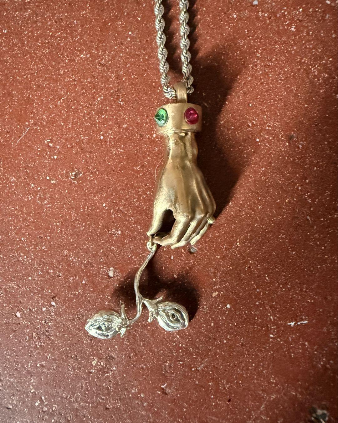da uomo o donna Pendente oro 9Kt scultura 