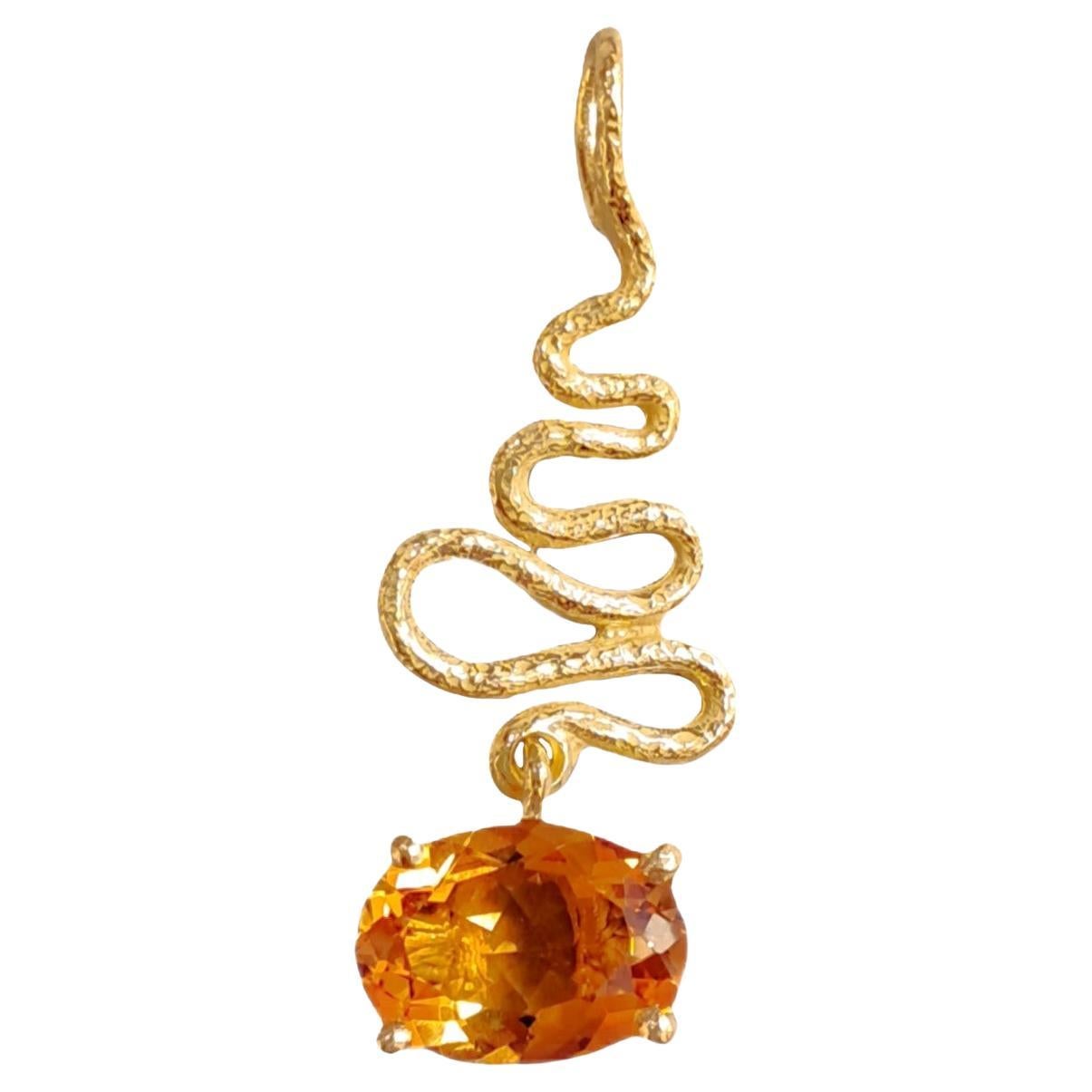 Pendentif Sacchi en or jaune 18 k avec topaze jaune en vente