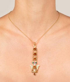 Pendentif Saint-Esprit d'Aurillac du milieu du 19ème siècle orné de citrines