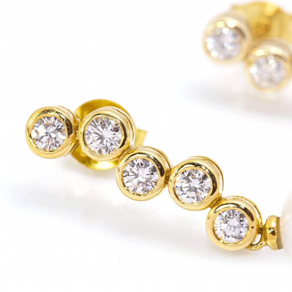 Pendientes STILL con Perlas y Diamantes In New Condition For Sale In BARCELONA, ES