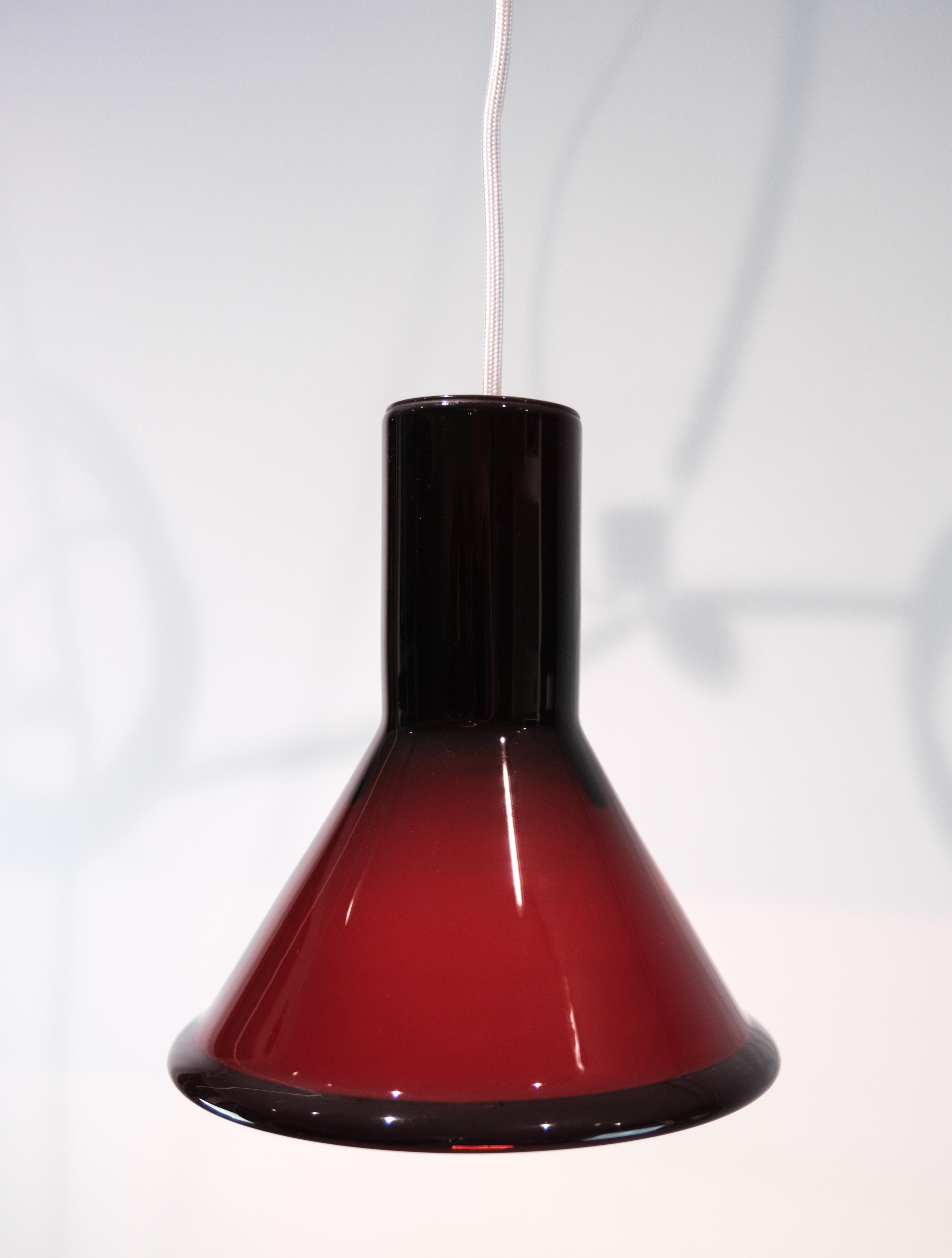 Glass Pendler, Holmegaard, Reddish Colors, 1950s For Sale