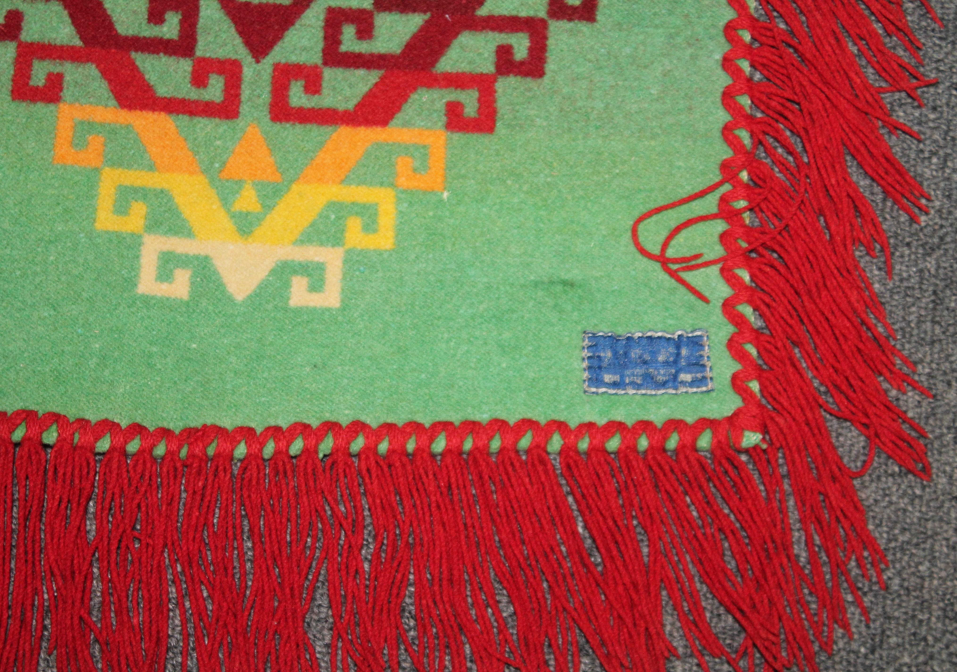 Hand-Knotted Pendleton Indian Design Cayuse Child's Blanket