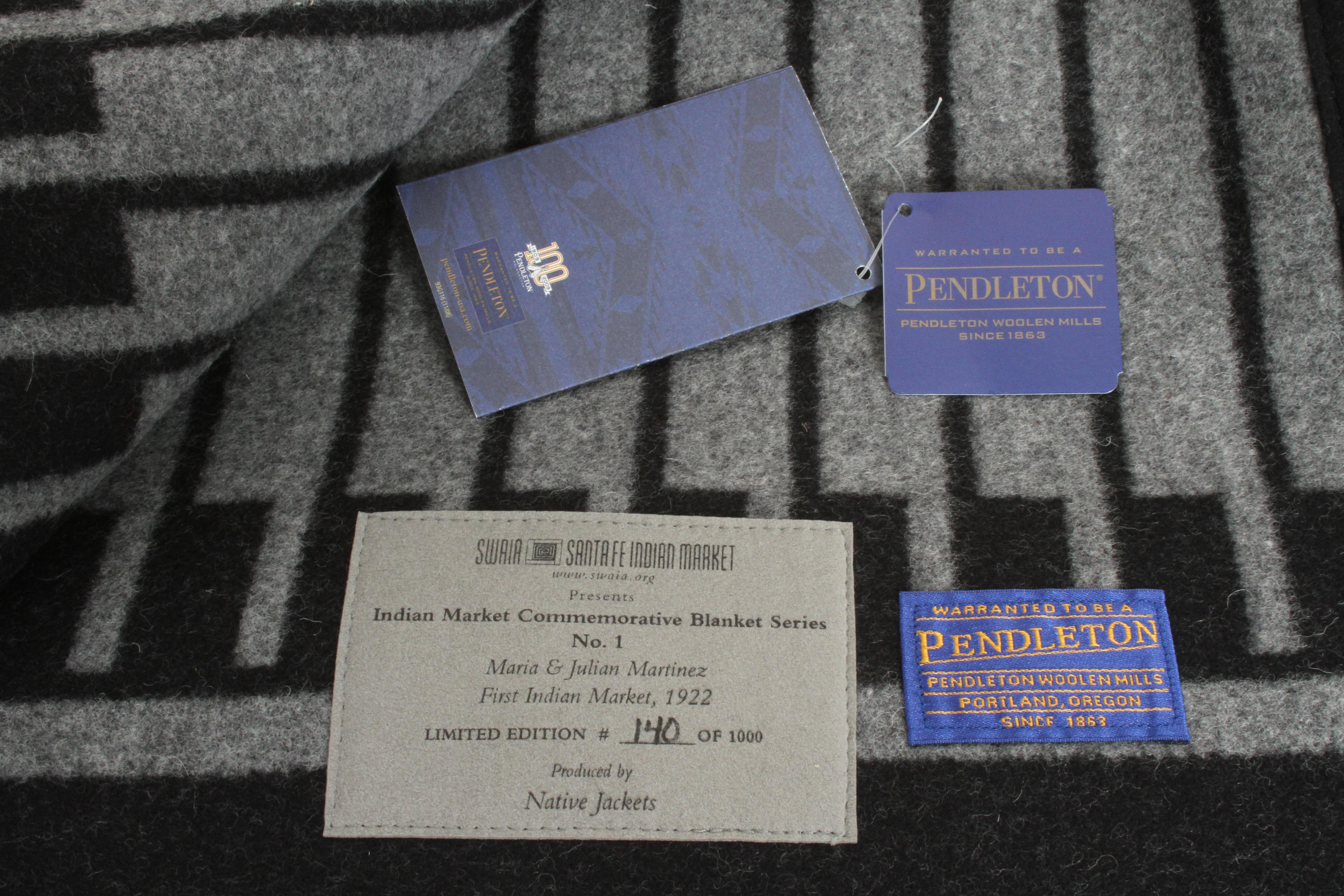 Pendleton Indian Market Commerative #1 Blanket Series, Maria & Julian Martinez In Excellent Condition In St. Louis, MO