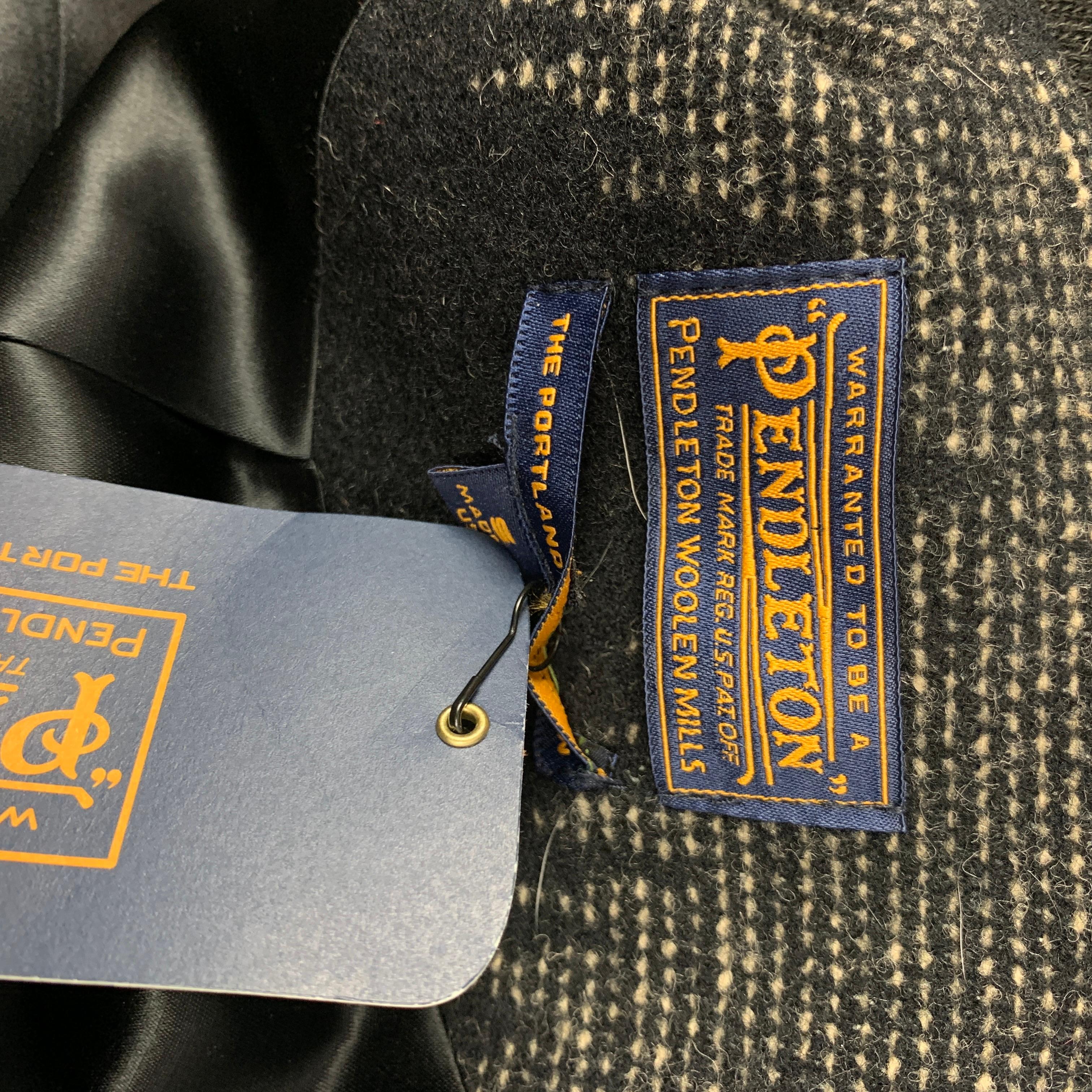 Men's PENDLETON Size S Black & Grey Woven Wool / Cotton Snaps Jacket