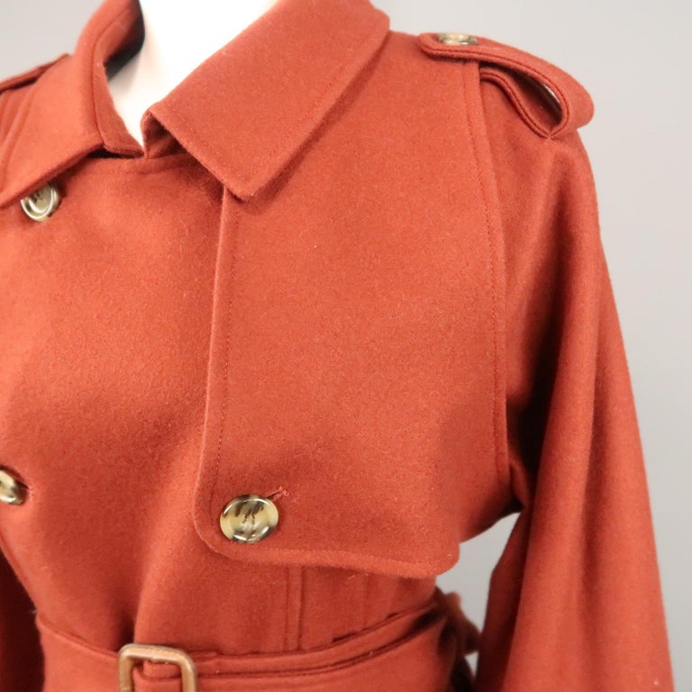 PENDLETON Size XL Brick Wool Portland Collection Trenchcoat For Sale at ...