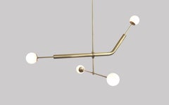 020.2 Modern Brass and Glass Pendant Light by Naama Hofman