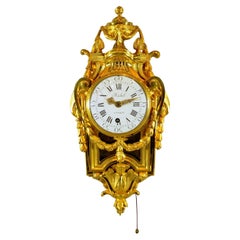 French wall pendulum "cartel d'alcove" Louis XVI case attributed Osmond