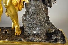 French table clock gilt bronze figure of David with sword, circa 1830