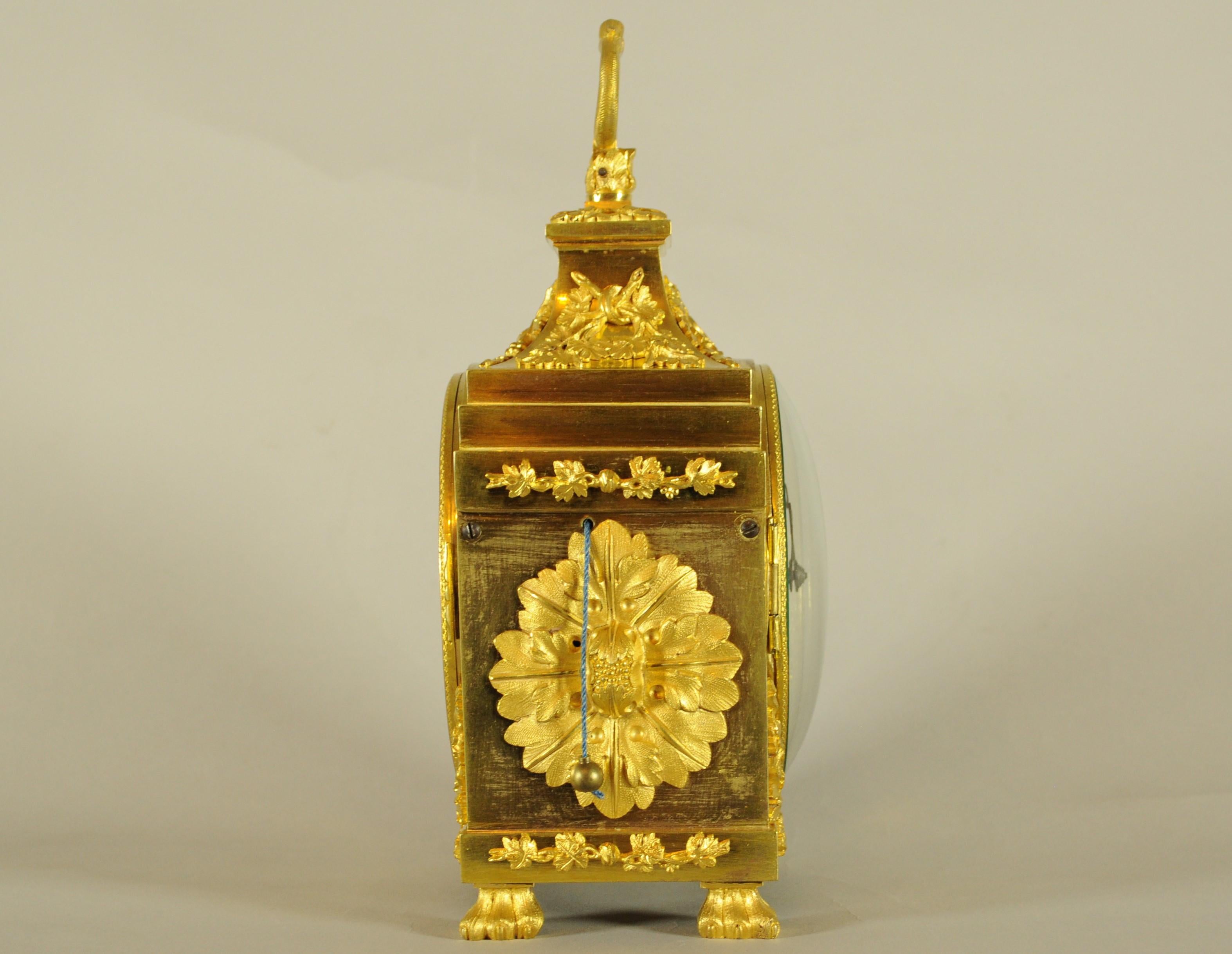 Stile impero Orologio da viaggio officier suoneria ore quarti, sveglia 