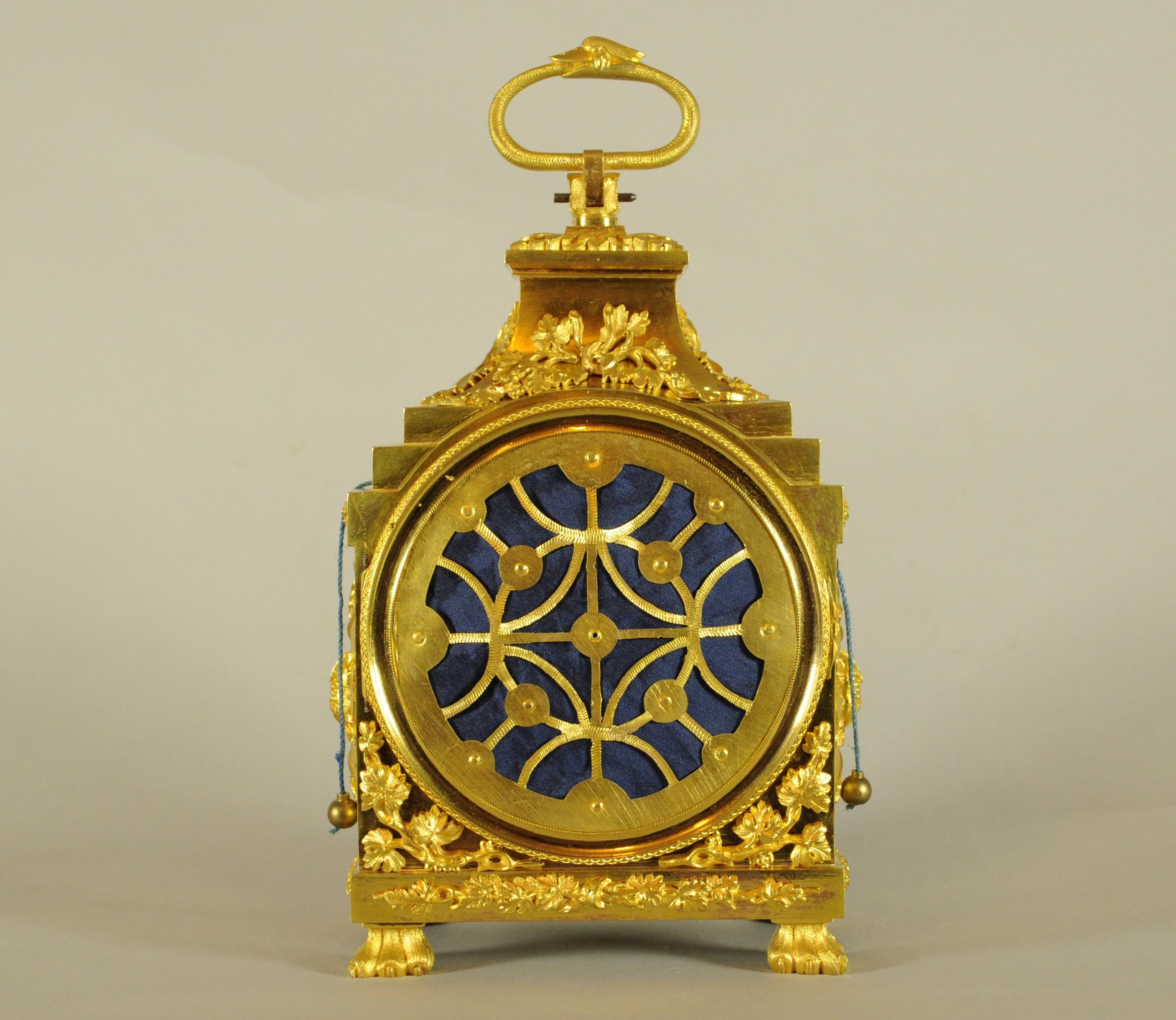 Dorato Orologio da viaggio officier suoneria ore quarti, sveglia 
