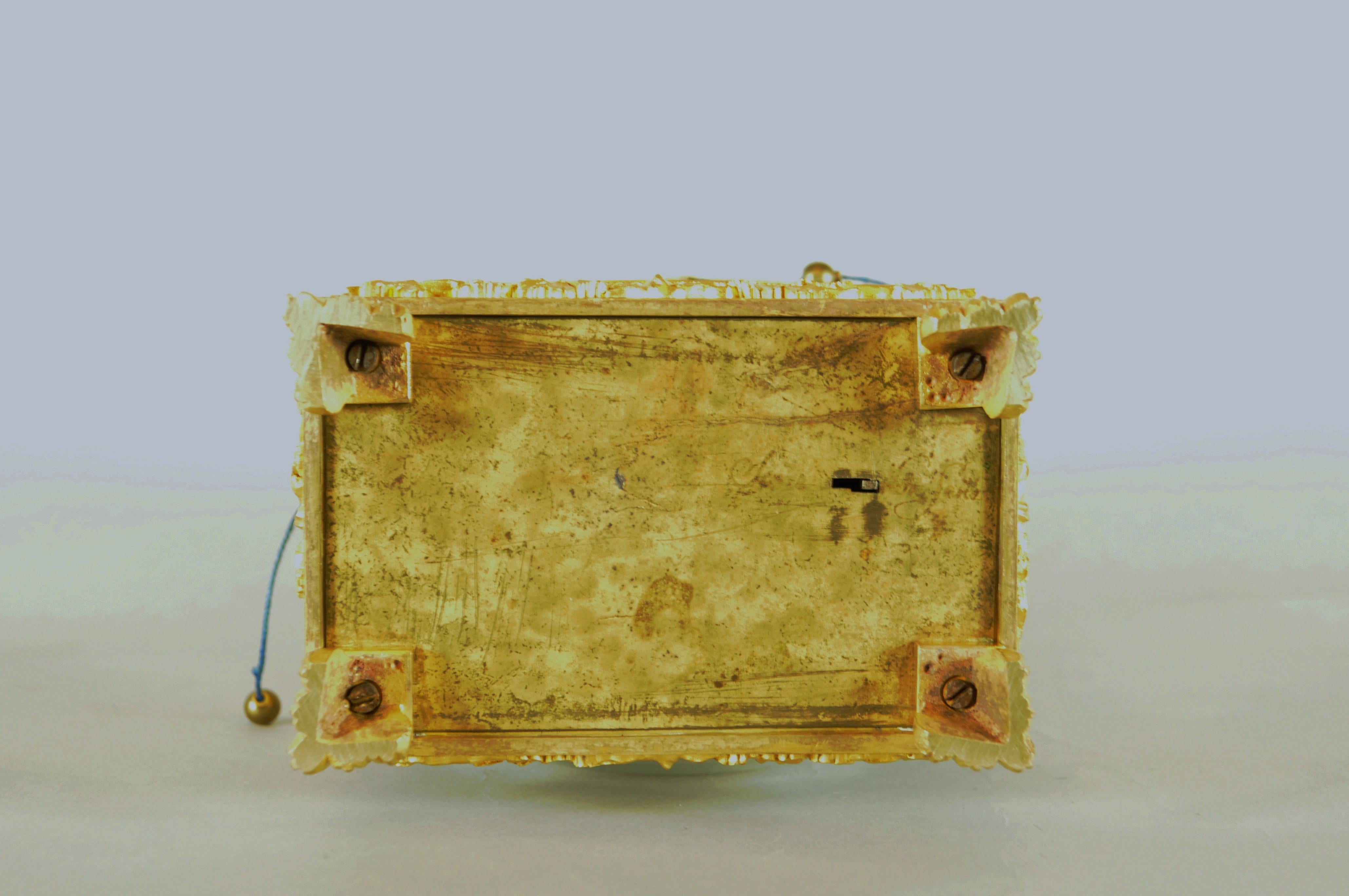 Bronzo Orologio da viaggio officier suoneria ore quarti, sveglia 