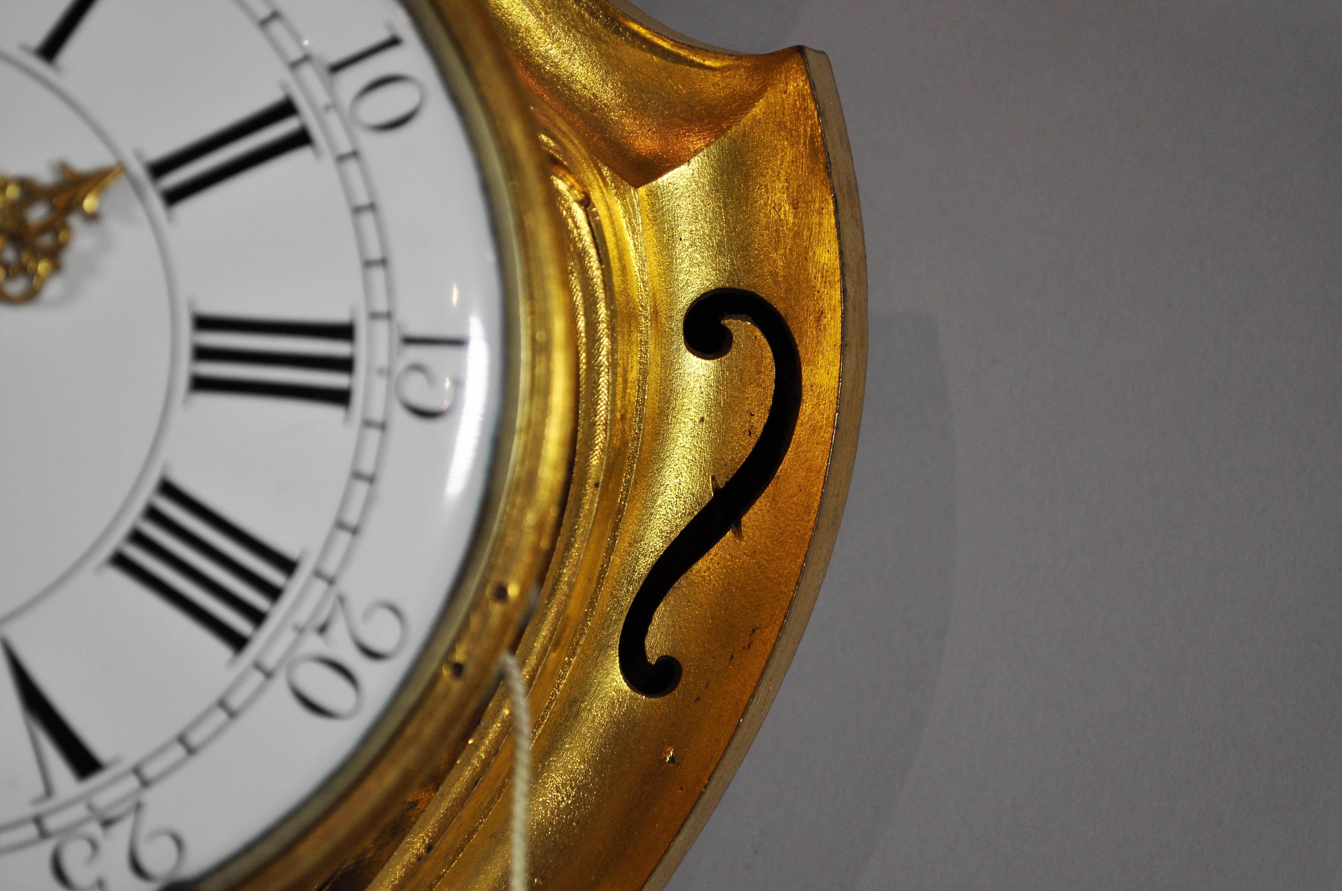 Bronze French Louis XV pendulum clock model cartel d'alcove gilt bronze. BEECKAERT, 1760 For Sale