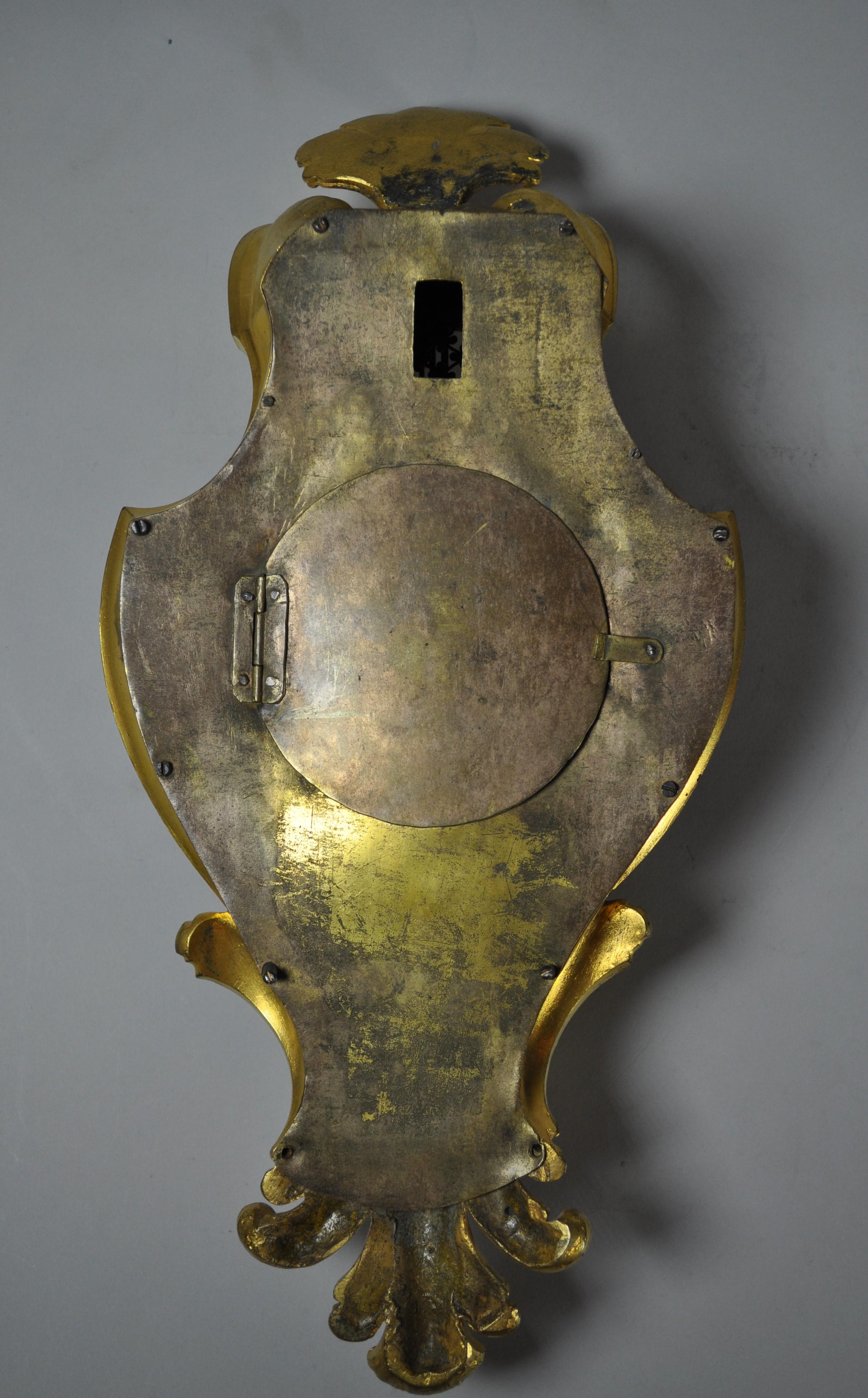 French Louis XV pendulum clock model cartel d'alcove gilt bronze. BEECKAERT, 1760 For Sale 3