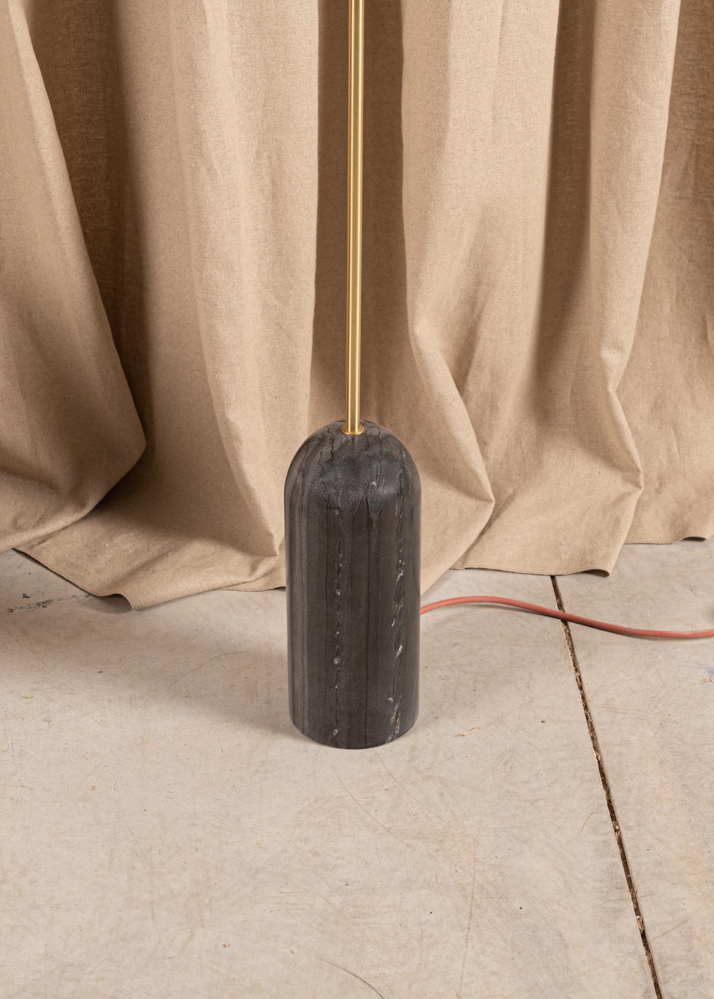 Post-Modern Pendolo Black Marble Floor Lamp by Simone & Marcel For Sale