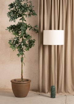 Pendolo Drum Green Marble Floor Lamp by Simone & Marcel