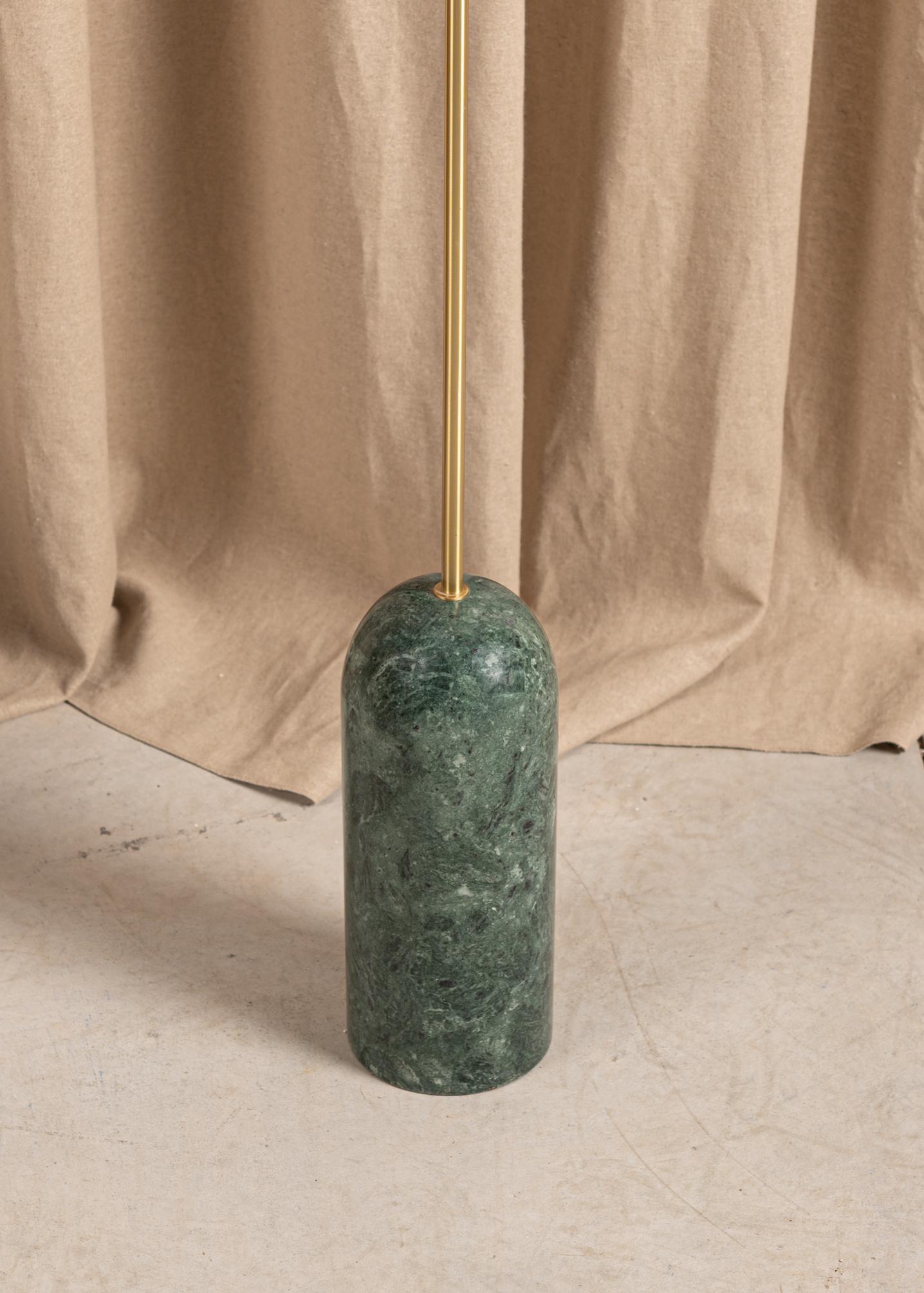 Post-Modern Pendolo Drum Green Marble Floor Lamp by Simone & Marcel For Sale