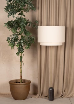 Pendolo Duoblo Black Marble Floor Lamp by Simone & Marcel