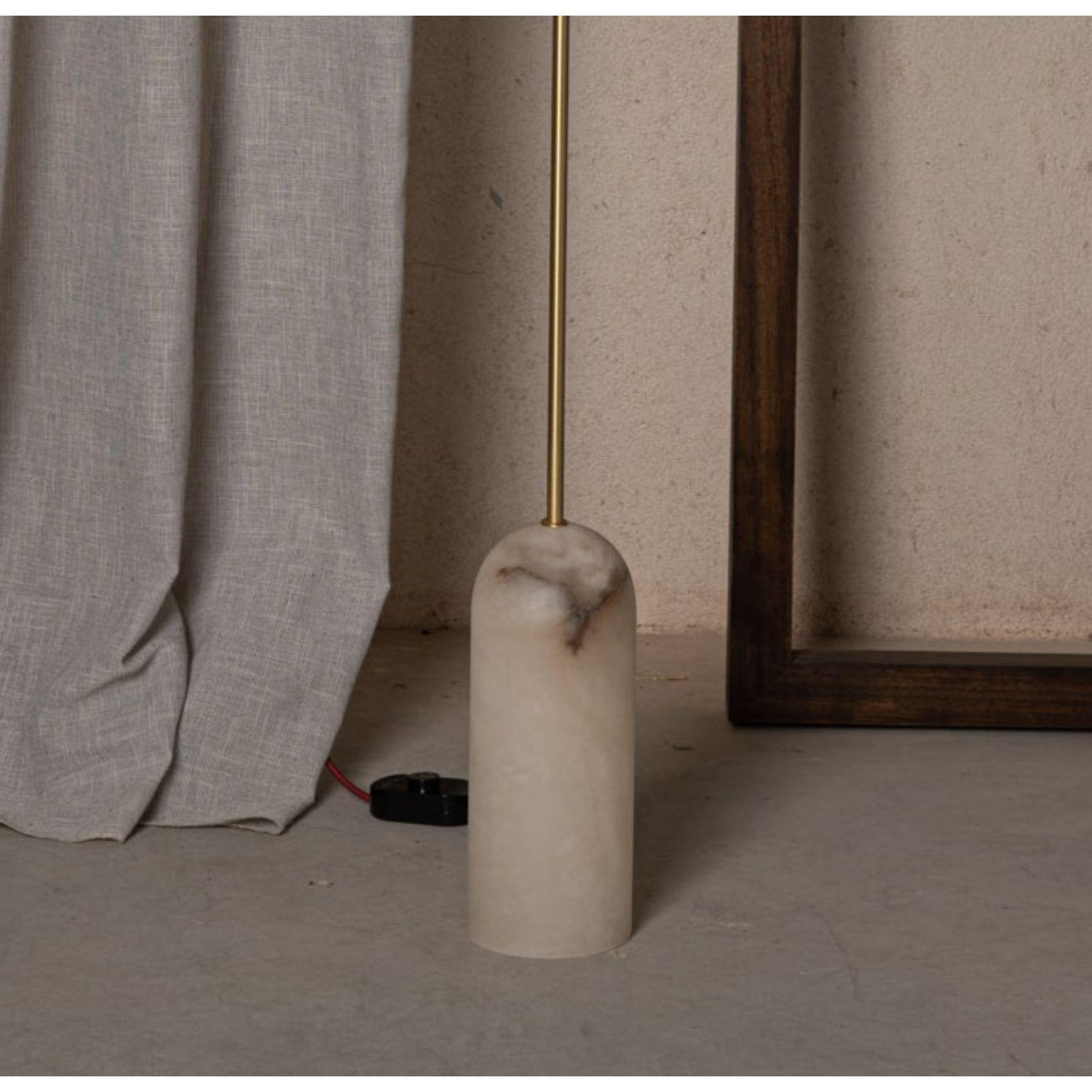 Post-Modern Pendolo White Alabaster Floor Lamp by Simone & Marcel For Sale
