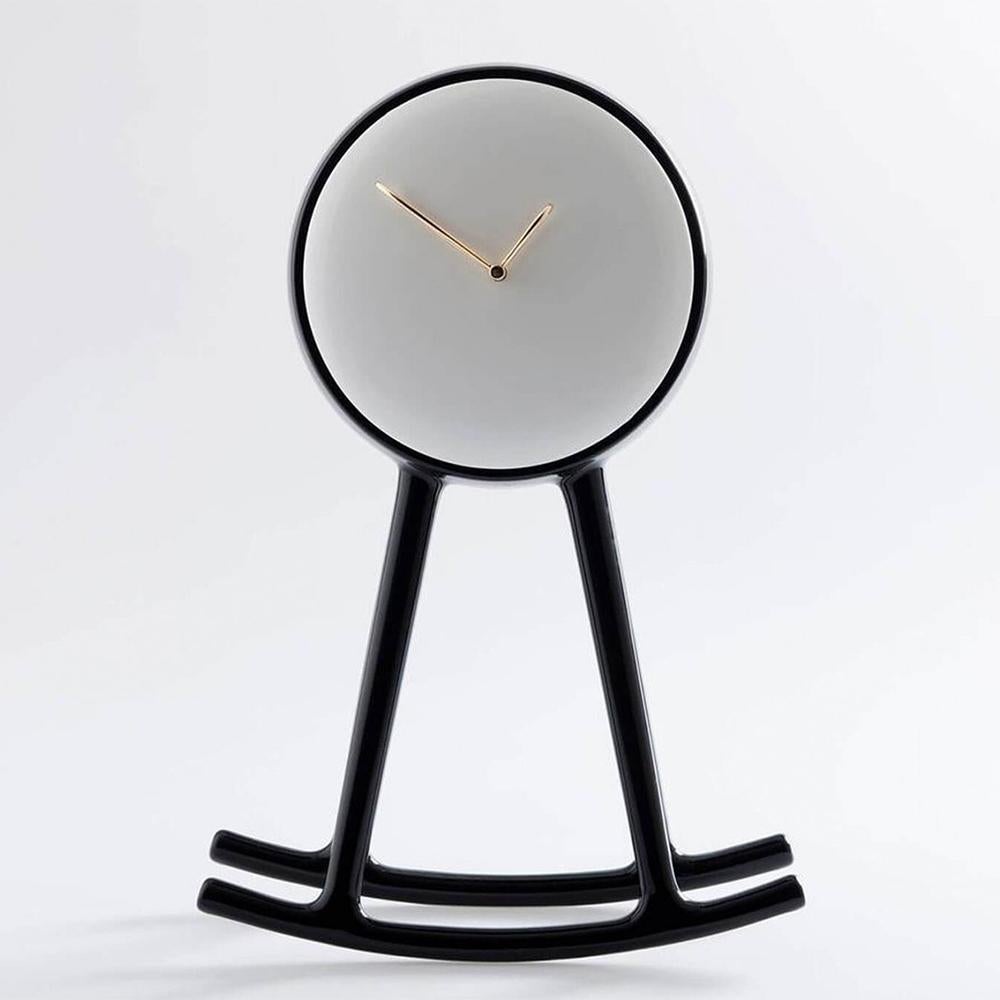 Italian Pendule Black Clock For Sale