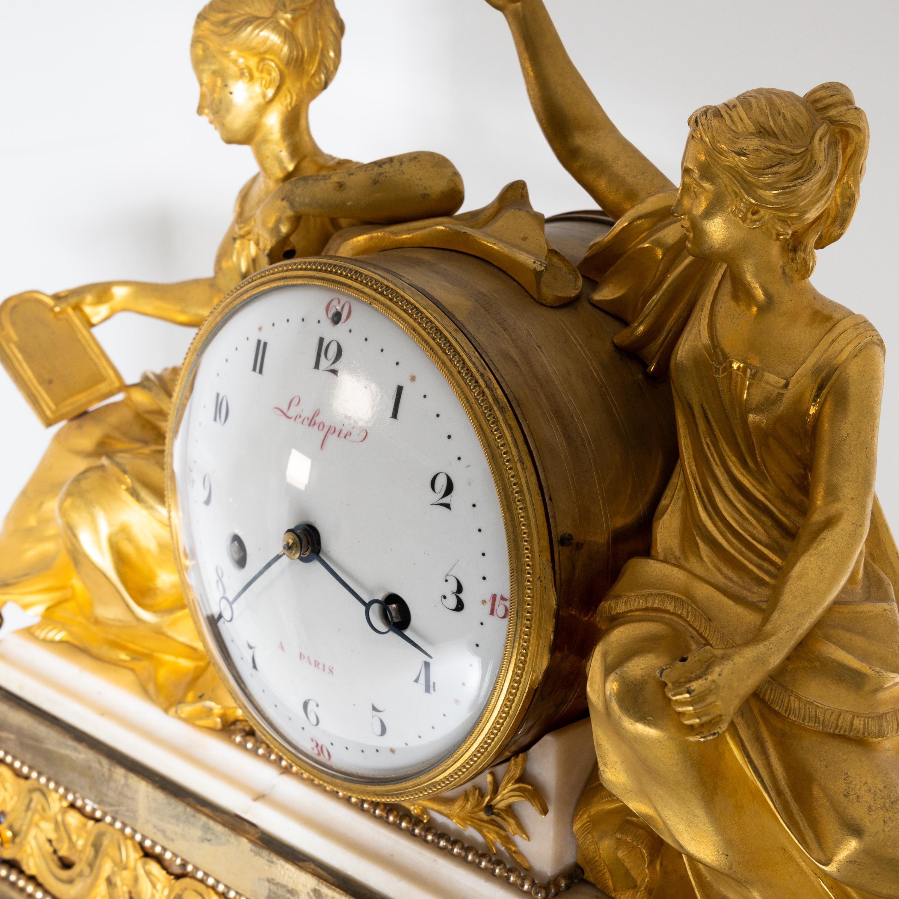 Pendule Clock “Studying the Tablets of the Law”, France, Paris, circa 1770-1780 In Excellent Condition In Greding, DE