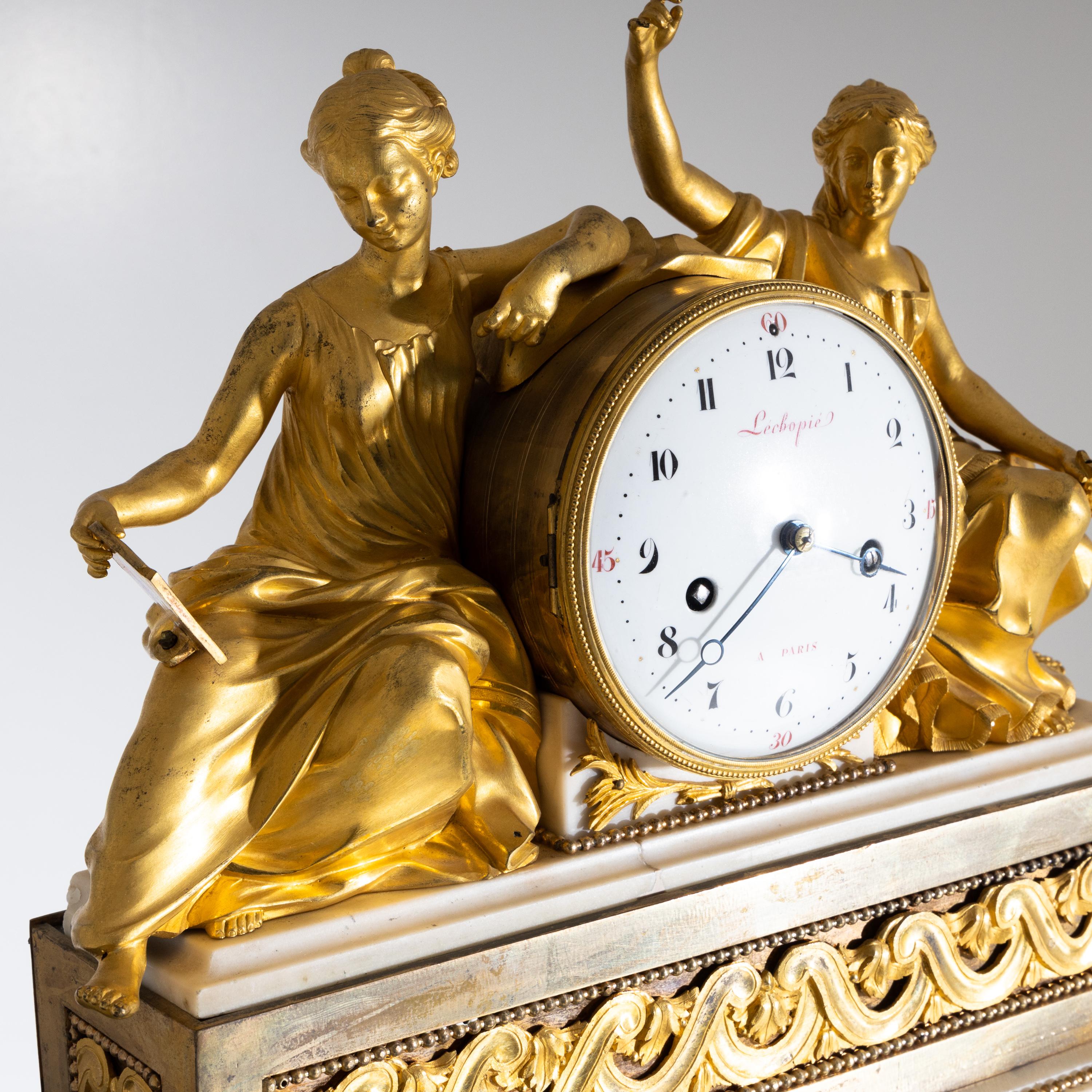 Late 18th Century Pendule Clock “Studying the Tablets of the Law”, France, Paris, circa 1770-1780