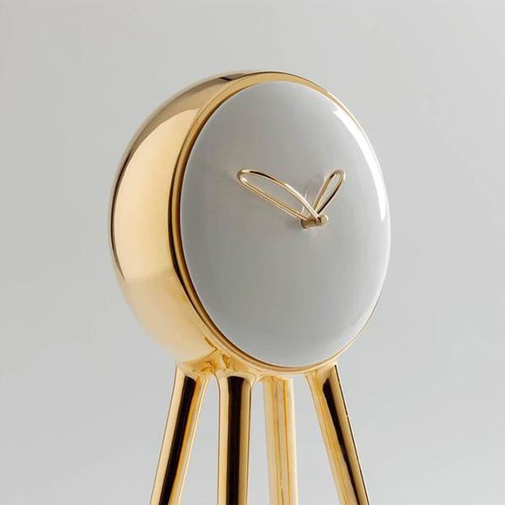 Italian Pendule Gold Clock For Sale