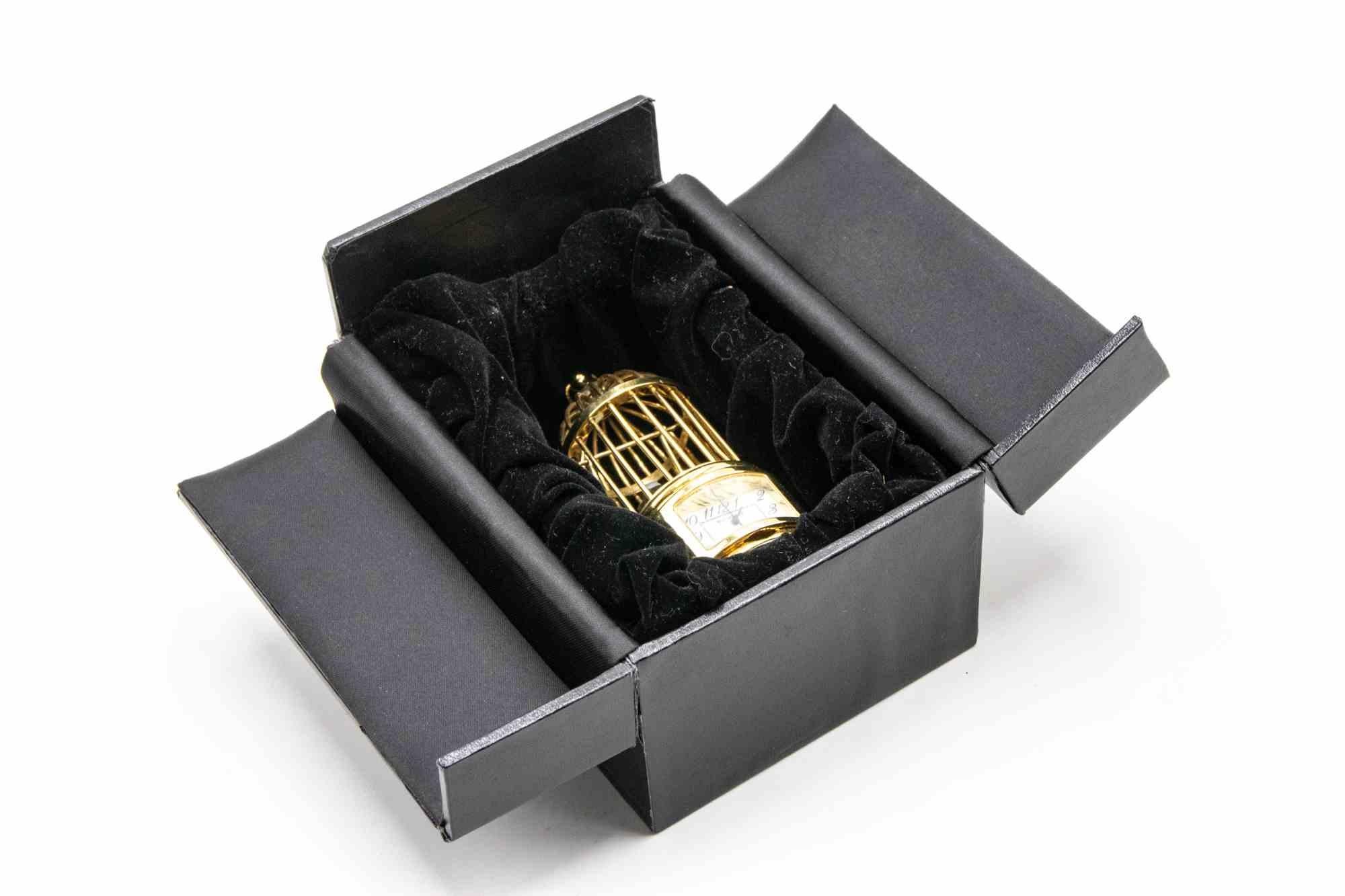 Metal Pendulette Cage à Oiseaux by Bucherer, Late 20th Century